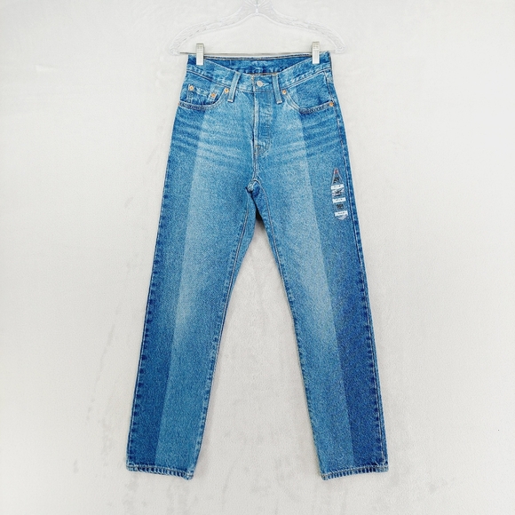 New Levis 501Original Fit Laser Craft High Waist Cotton Straight Leg Jeans P1692 - Picture 2 of 11